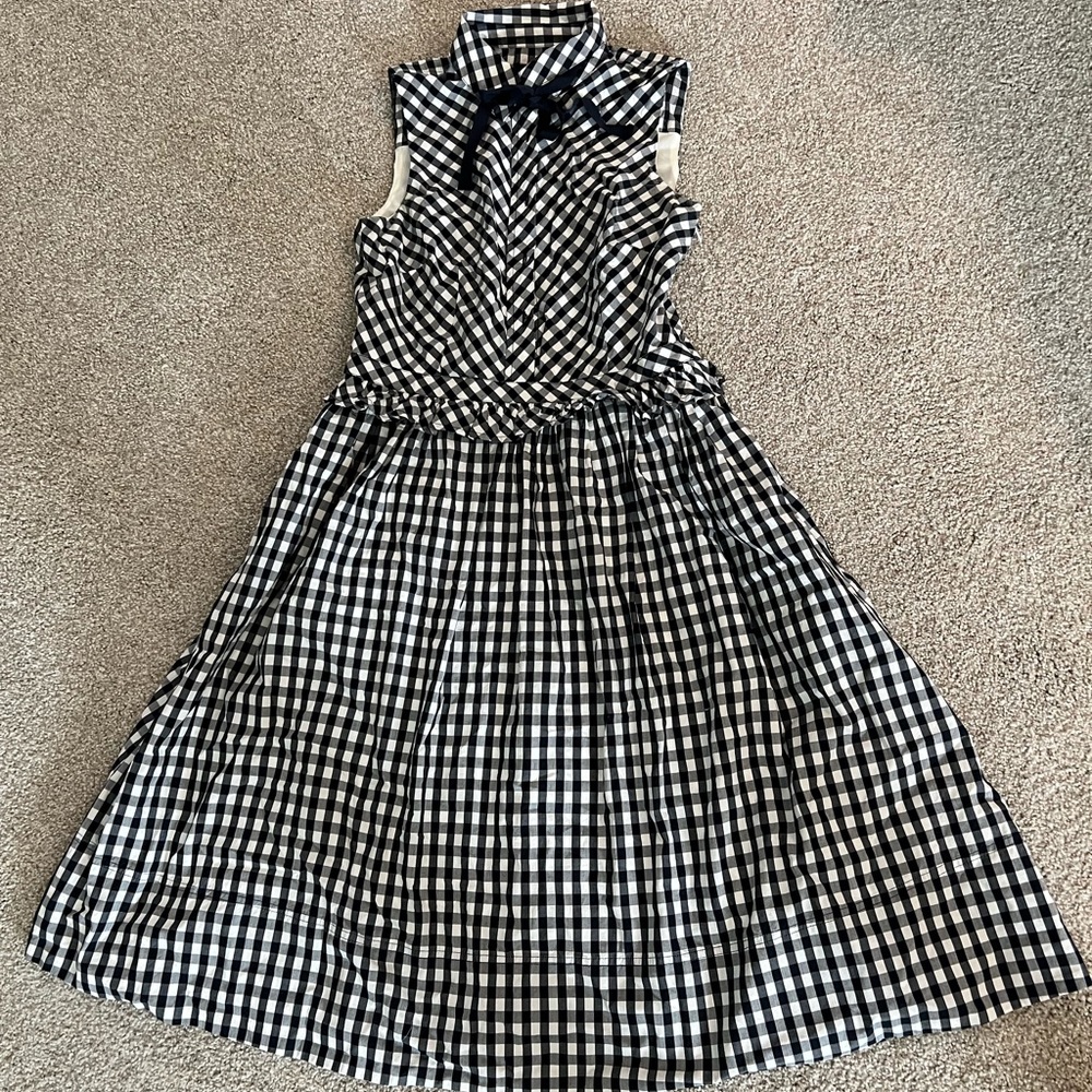 Jcrew Shirtdress in gingham with removable necktie- size 4. Never worn
